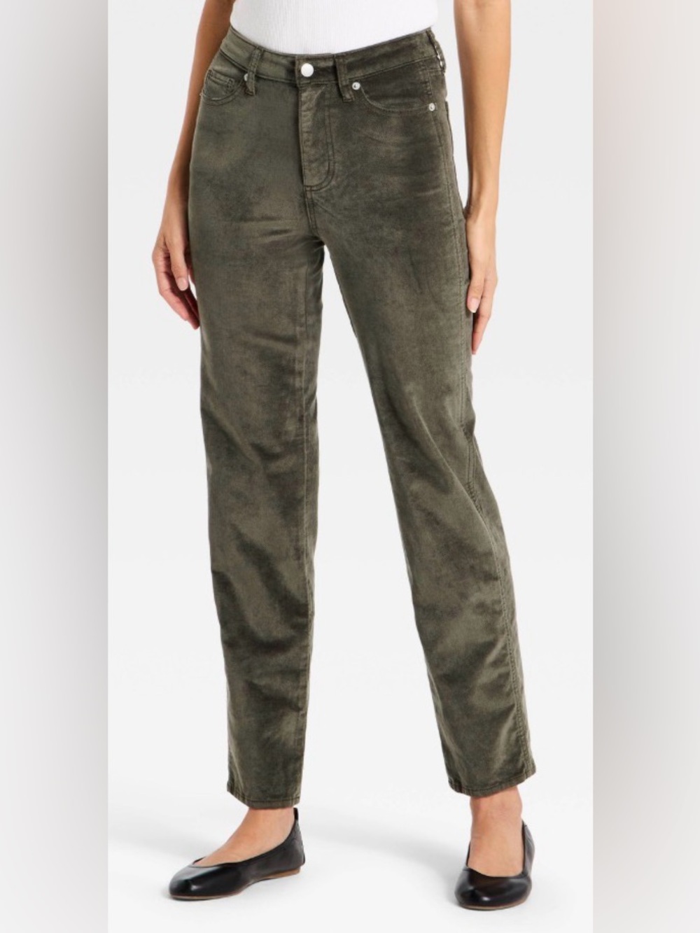 Universal Thread NWT High Rise Everyday Straight Velvet Pants Gray 6R